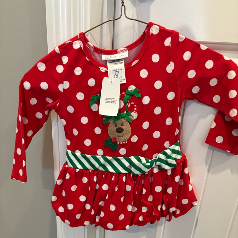 NWT 2T Disney Red top with Green Stripes pants